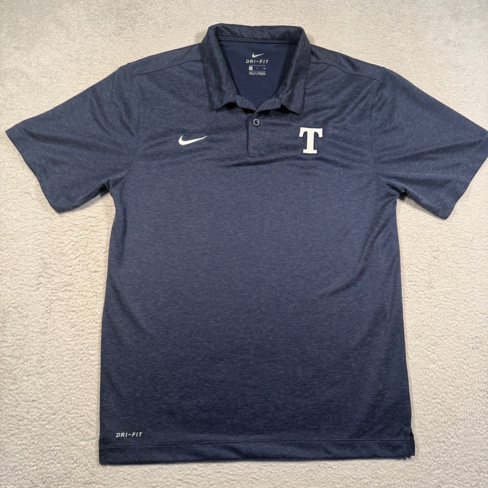 Nike Polo Shirt Mens S Navy Blue Trine University Dri-FIT Golf Athletic College